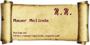 Mauer Melinda névjegykártya